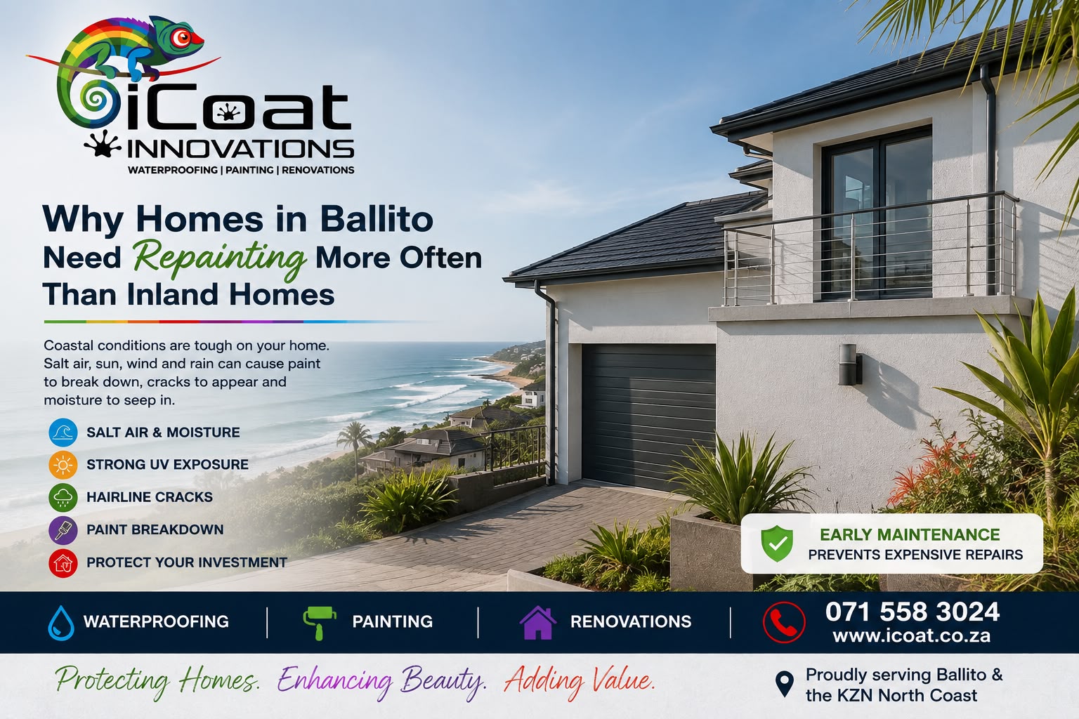 Why Homes in Ballito Need Repainting More Often Than Inland Homes